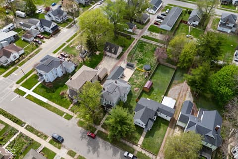 Aerial view at 409 E Jefferson Street, Crawfordsville, IN