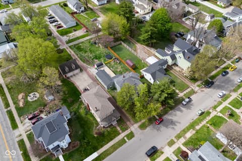Aerial view at 409 E Jefferson Street, Crawfordsville, IN