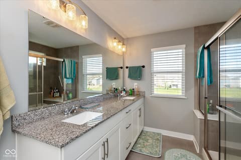 Primary bathroom at 4501 Goose Rock Drive, Indianapolis, IN