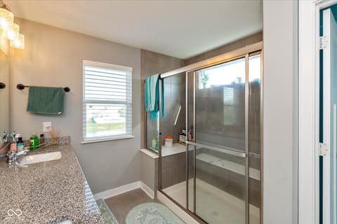 Primary bathroom at 4501 Goose Rock Drive, Indianapolis, IN