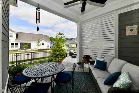 Outdoor living area at 9861 Bucklebury Lane, Carmel, IN