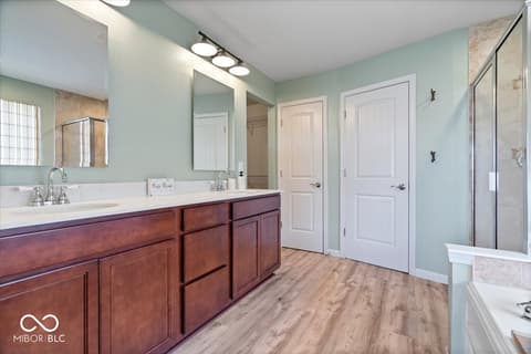 Primary bathroom at 6638 Keepsake Drive, Whitestown, IN