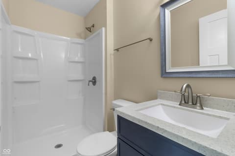 Primary bathroom at 1281 Fox Trail Drive E, New Palestine, IN