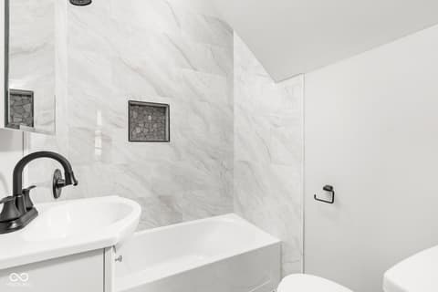 Primary bathroom at 1313 Linden Street, Indianapolis, IN
