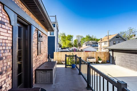 Outdoor living area at 3118 Washington Boulevard, Indianapolis, IN
