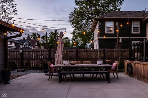 Outdoor living area at 3118 Washington Boulevard, Indianapolis, IN