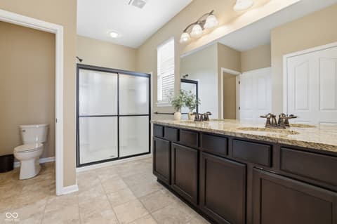 Primary bathroom at 571 King Fisher Drive, Brownsburg, IN