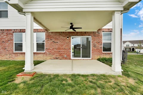 Outdoor living area at 13174 N Departure Boulevard E, Camby, IN