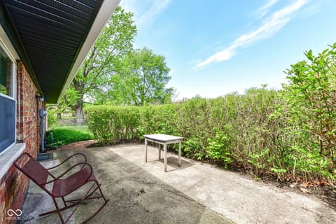 Outdoor living area at 9408 E 25th Street, Indianapolis, IN