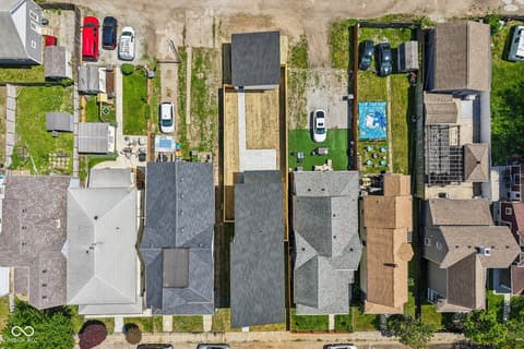 Aerial view at 1317 Union Street, Indianapolis, IN