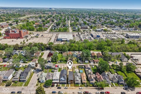 Aerial view at 1317 Union Street, Indianapolis, IN