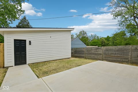 Outdoor living area at 1518 Spruce Street, Indianapolis, IN