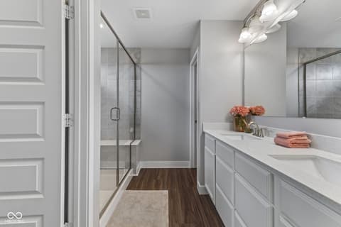 Primary bathroom at 1345 Sanderling Drive, Greenwood, IN