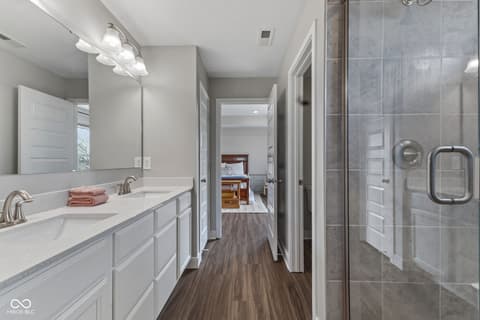 Primary bathroom at 1345 Sanderling Drive, Greenwood, IN