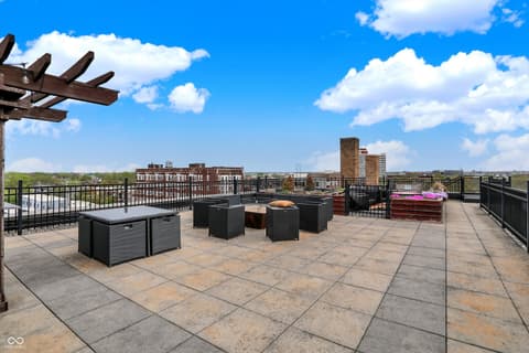 Outdoor living area at 825 N Delaware Street, Indianapolis, IN