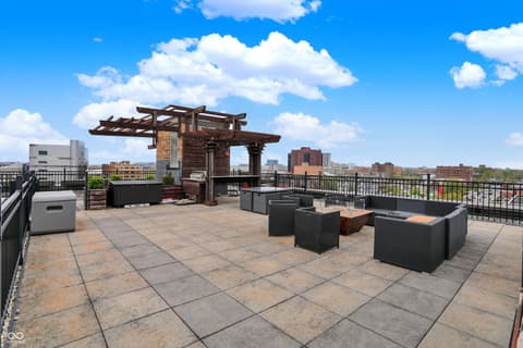 Outdoor living area at 825 N Delaware Street, Indianapolis, IN