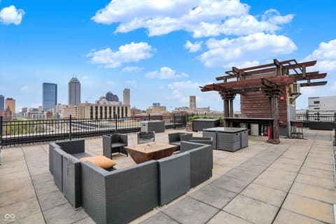 Outdoor living area at 825 N Delaware Street, Indianapolis, IN