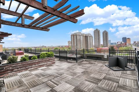 Outdoor living area at 825 N Delaware Street, Indianapolis, IN