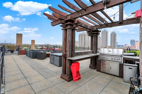 Outdoor living area at 825 N Delaware Street, Indianapolis, IN