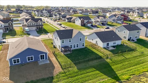 Aerial view at 1573 N Clearwater Drive, Greenfield, IN