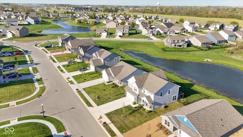 Aerial view at 1573 N Clearwater Drive, Greenfield, IN