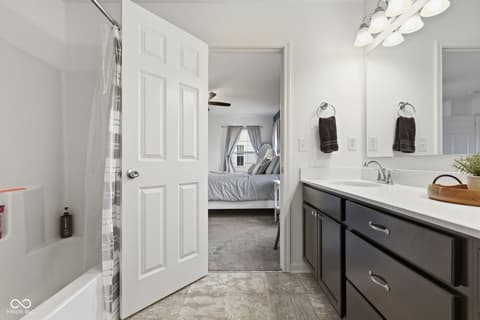 Primary bathroom at 1441 Boots Trail, Greenfield, IN
