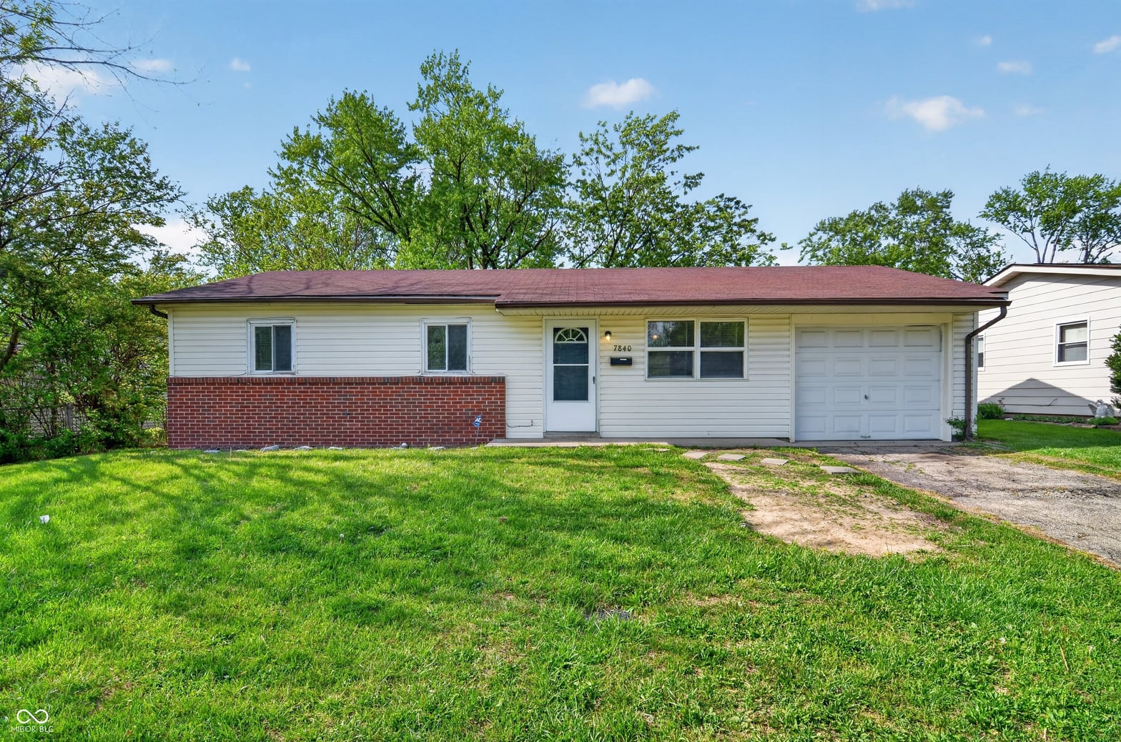 Front exterior at 7840 Bellwood Drive, Indianapolis, IN