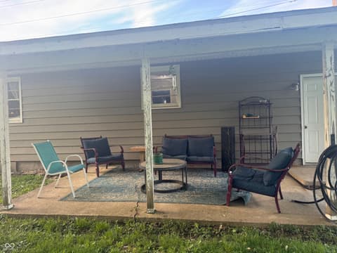 Outdoor living area at 1042 E McKay Road, Shelbyville, IN