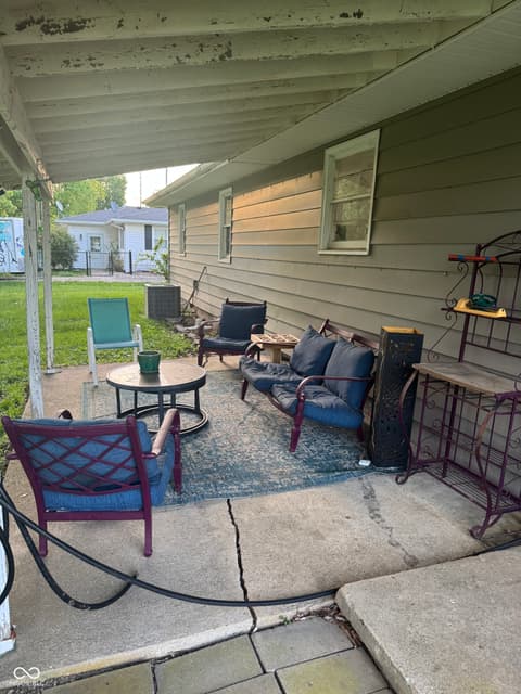 Outdoor living area at 1042 E McKay Road, Shelbyville, IN