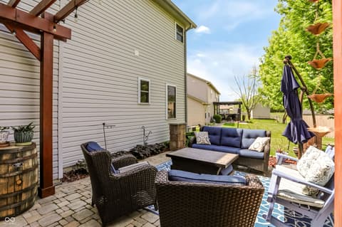 Outdoor living area at 8344 Hunters Meadow Court, Indianapolis, IN