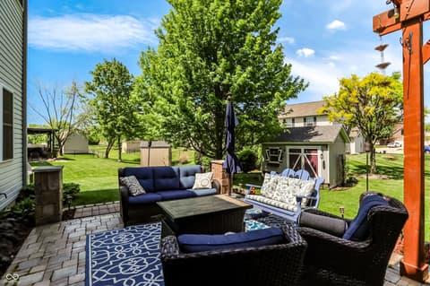 Outdoor living area at 8344 Hunters Meadow Court, Indianapolis, IN