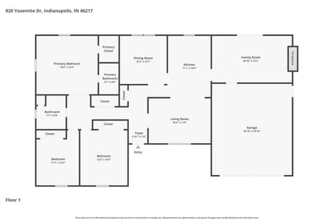 Floor Plan — 820 Yosemite Drive, Indianapolis, IN