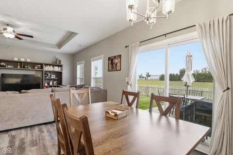 Dining room at 317 E Quail Drive, Oxford, IN
