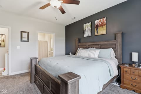 Primary bedroom at 317 E Quail Drive, Oxford, IN
