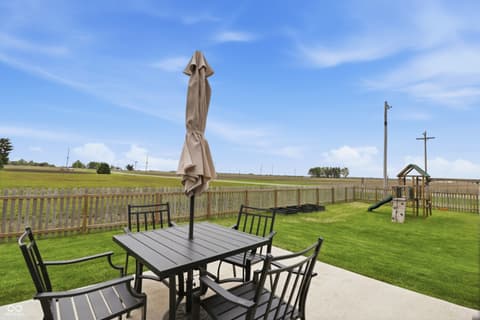 Outdoor living area at 317 E Quail Drive, Oxford, IN