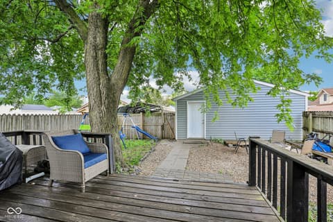 Outdoor living area at 2444 Madison Avenue, Indianapolis, IN
