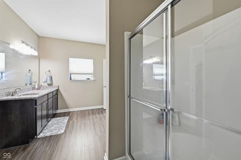 Primary bathroom at 7238 Silverwood Court, Indianapolis, IN