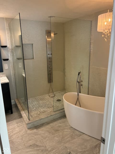 Primary bathroom at 8631 Bay Colony Drive, Indianapolis, IN