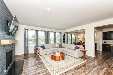 Family room at 3621 Shady Lake Drive, Westfield, IN