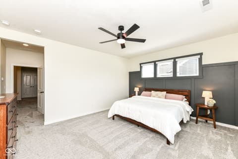 Primary bedroom at 3621 Shady Lake Drive, Westfield, IN