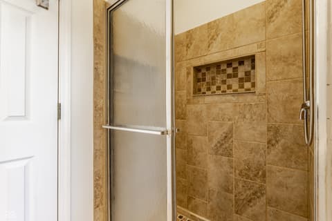 Primary bathroom at 7685 River Road, Indianapolis, IN