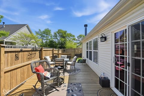 Outdoor living area at 1476 Lavender Drive, Greenfield, IN