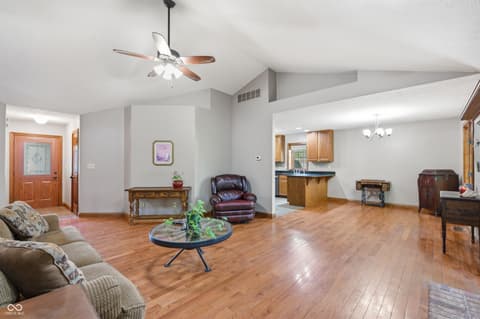 Family room at 5475 Steven Drive, Greenwood, IN