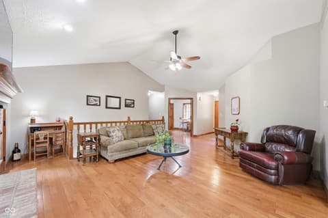 Family room at 5475 Steven Drive, Greenwood, IN