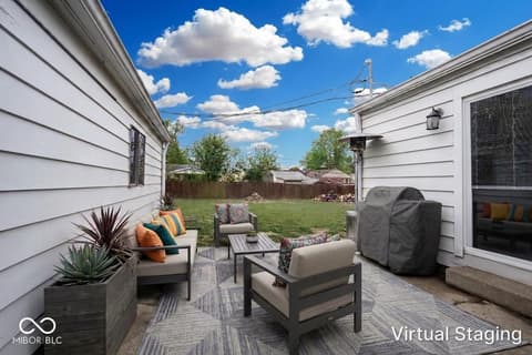 Outdoor living area at 6515 W 11th Street, Indianapolis, IN