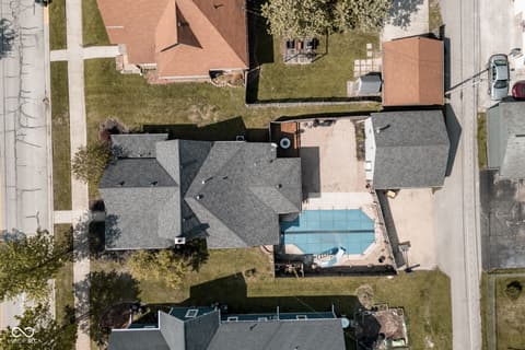 Aerial view at 723 N Meridian Street, Lebanon, IN