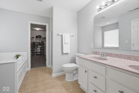 Primary bathroom at 89 Spring Lake Drive, Westfield, IN