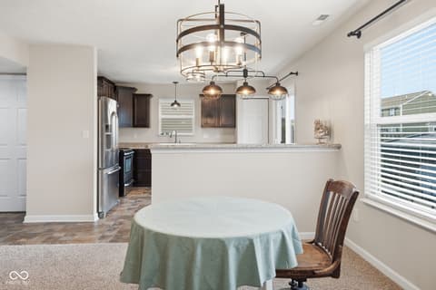 Dining room at 832 Snowberry Run, Greenwood, IN