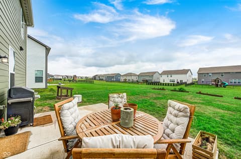 Outdoor living area at 2475 S Copperstone Drive, New Palestine, IN