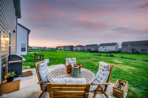 Outdoor living area at 2475 S Copperstone Drive, New Palestine, IN